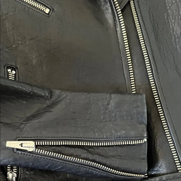 Veda Jayne Classic Black Leather Jacket - Picture 3 of 5